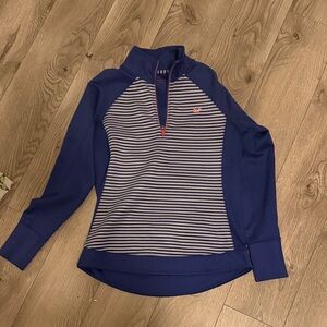 Vineyard Vines popover  Blue Striped Quarter-Zip Top